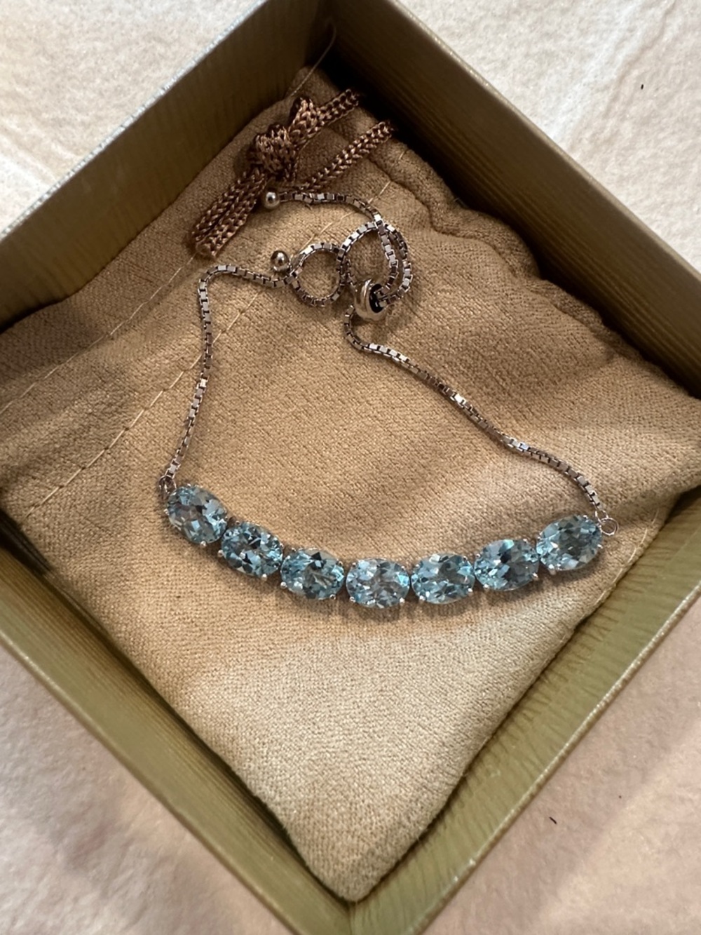 Sterling Silver Blue Crystal Topaz Bracelet